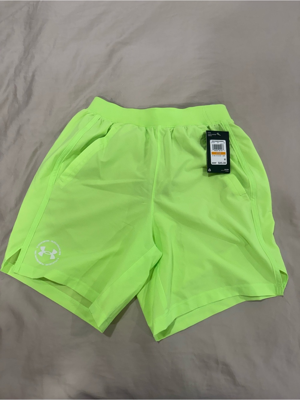 Under Armour Men's Neon Lime Athletic Shorts